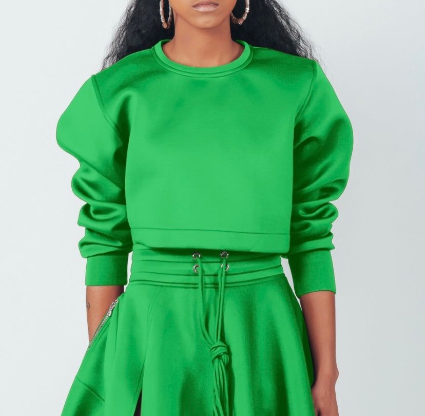 OVERSIZE LONG SLEEVE CROP TOP