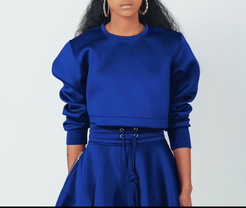 OVERSIZE LONG SLEEVE CROP TOP