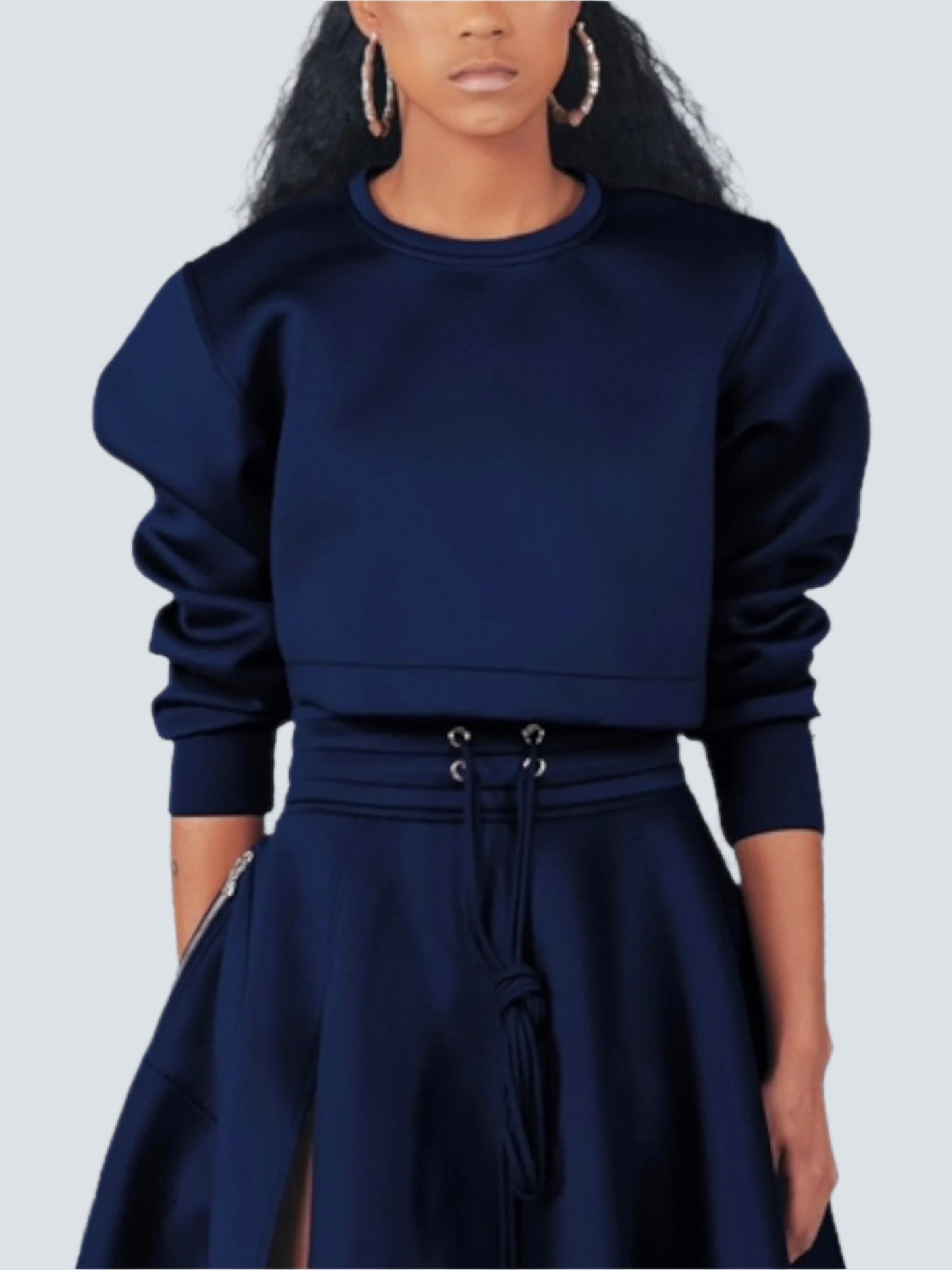 OVERSIZE LONG SLEEVE CROP TOP