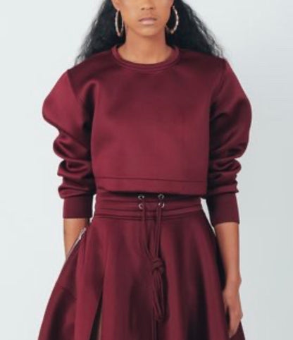 OVERSIZE LONG SLEEVE CROP TOP