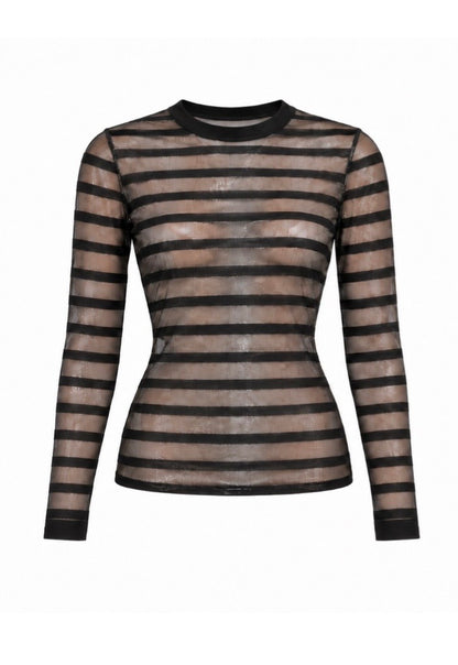 The Sheer Stripe Long Sleeve Top