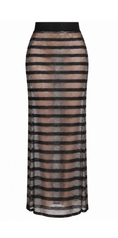 The Sheer Stripe Maxi Skirt