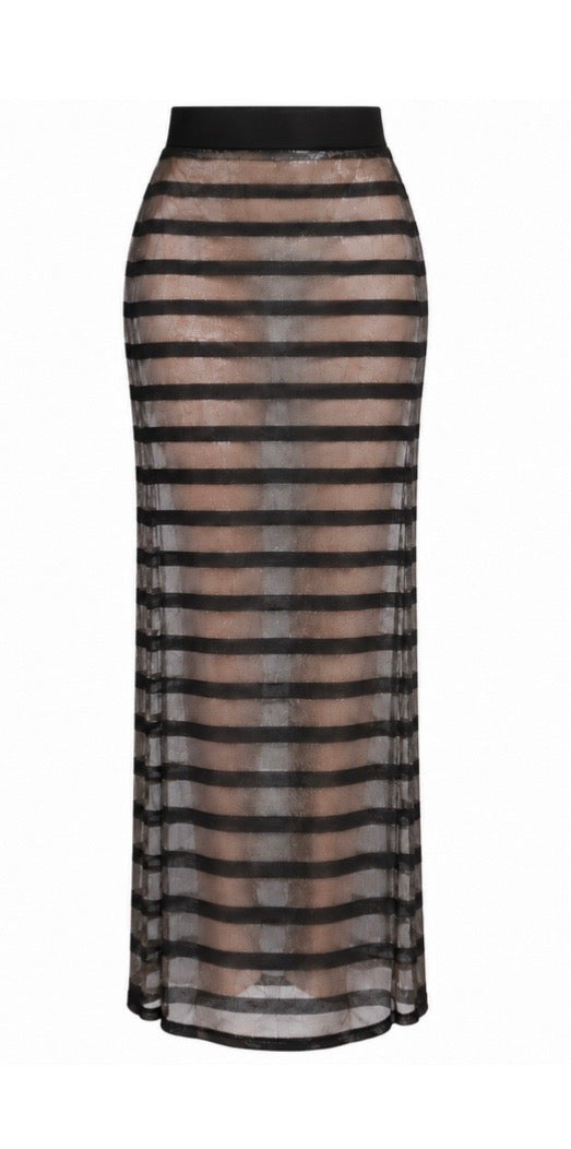 The Sheer Stripe Maxi Skirt